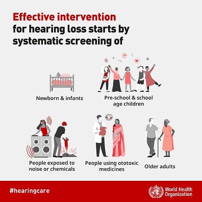 Effective hearing screening from birth to old age
